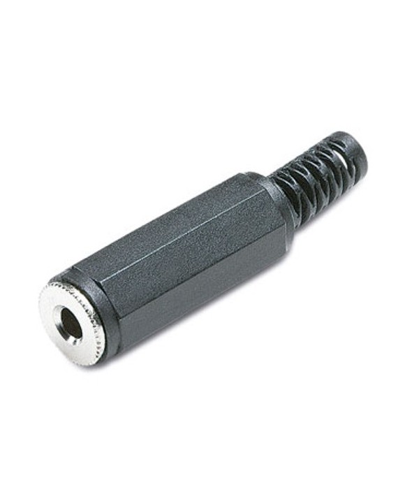 CONECTOR JACK 3.5mm HEMBRA STEREO PVC NEGRO