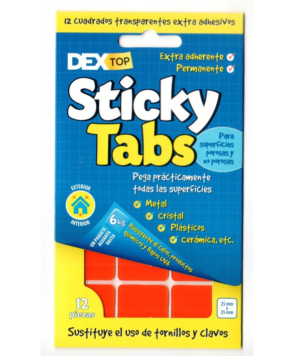 DEXTOP STCKY TAB 12 DOBLE CARA (25x25mm) INT/EXTER