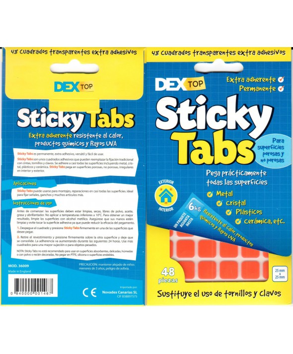 DEXTOP STCKY TAB 48 DOBLE CARA (12x12mm) INT/EXTER