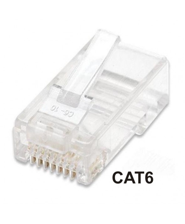 CONECTOR TELEFONICO RJ45 8p8c CAT.6 ORO