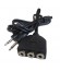 CONEXION 2xJACK 3.5 MACHO A 3xJACK 3.5mm HEMBRA MICROFONO+AUDIO 1m