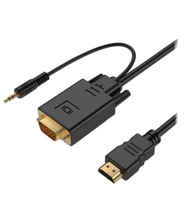 CONVERTIDOR HDMI A VGA CON AUDIO SIN ALIMENTACION 3 M CABLE