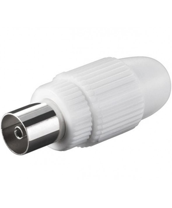 CONECTOR TV PAL 9.5 mm RECTO HEMBRA BLANCO