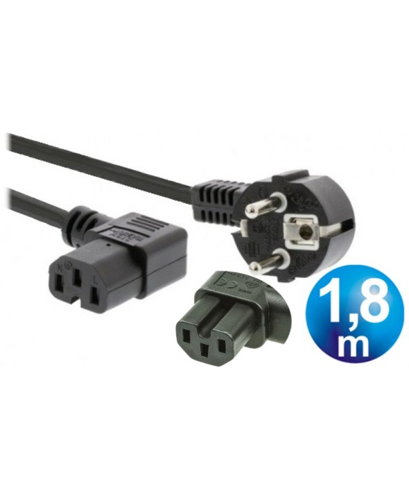 CABLE ALIMENTACION RED C15 CON MUECA ACODADO 1.8 m
