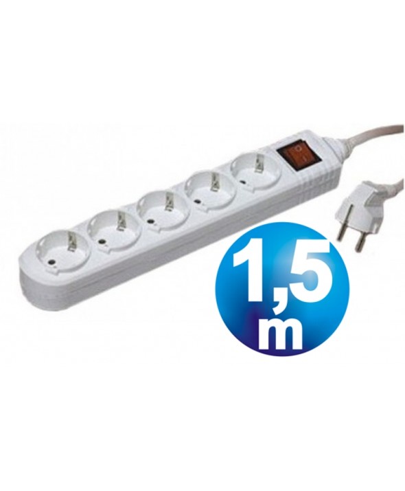 BASE RED MULTIPLE 5 VIAS CON INTERRUPTOR 1.5m