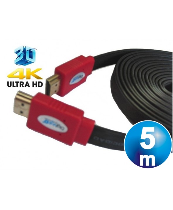 CONEXION HDMI HQ CABLE PLANO M/M V1.4 CABLE 5 m