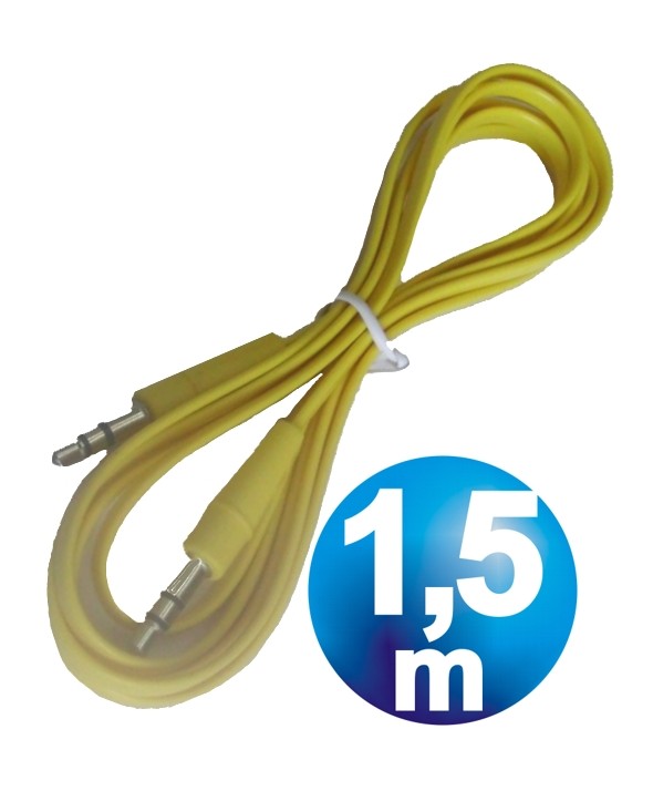 CONEX.AUDIO JACK 3.5mm M/M ST PLANO 1.5m AMARILLO