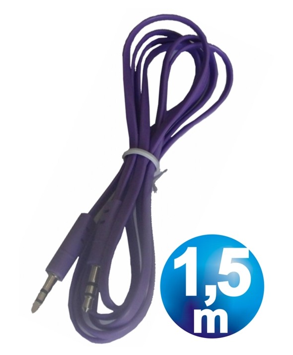 CONEX.AUDIO JACK 3.5mm M/M ST PLANO 1.5m PURPURA