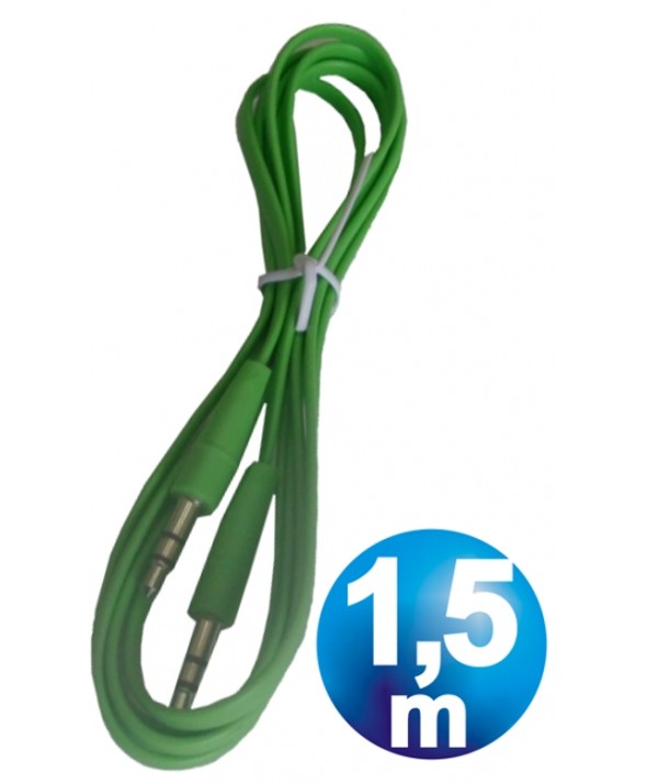 CONEX.AUDIO JACK 3.5mm M/M ST PLANO 1.5m VERDE