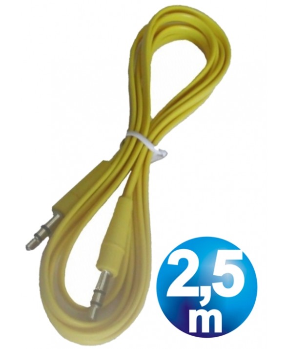 CONEX.AUDIO JACK 3.5mm M/M ST PLANO 2.5m AMARILLO