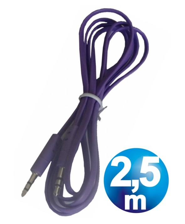 CONEX.AUDIO JACK 3.5mm M/M ST PLANO 2.5m PURPURA