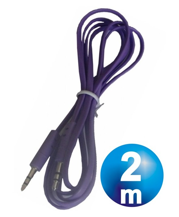 CONEX.AUDIO JACK 3.5mm M/M ST PLANO 2m PURPURA