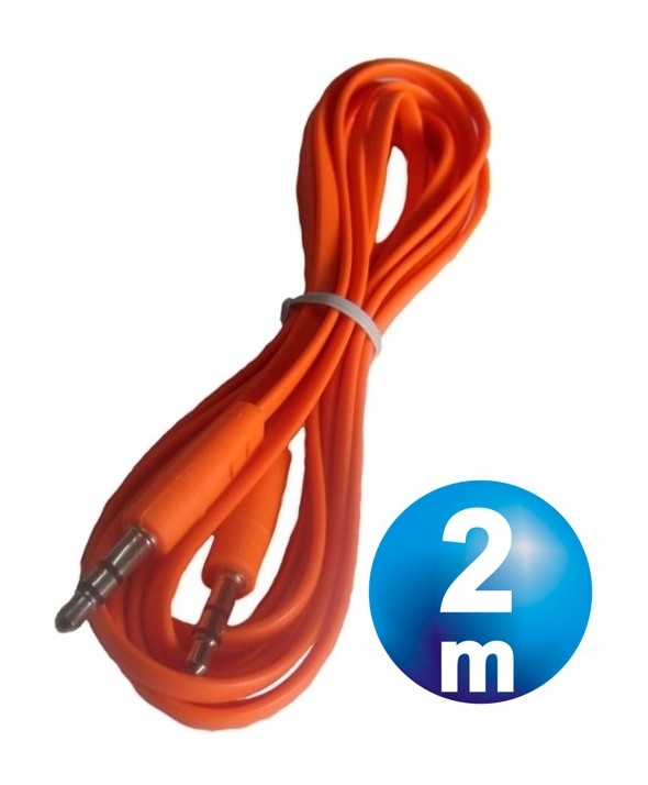 CONEX.AUDIO JACK 3.5mm M/M ST PLANO 2m NARANJA