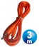 CONEX.AUDIO JACK 3.5mm M/M ST PLANO 3m NARANJA