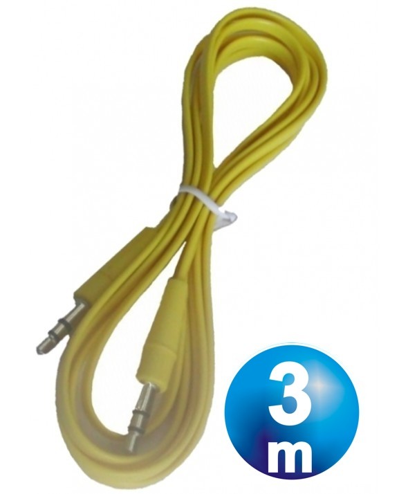 CONEX.AUDIO JACK 3.5mm M/M ST PLANO 3m AMARILLO