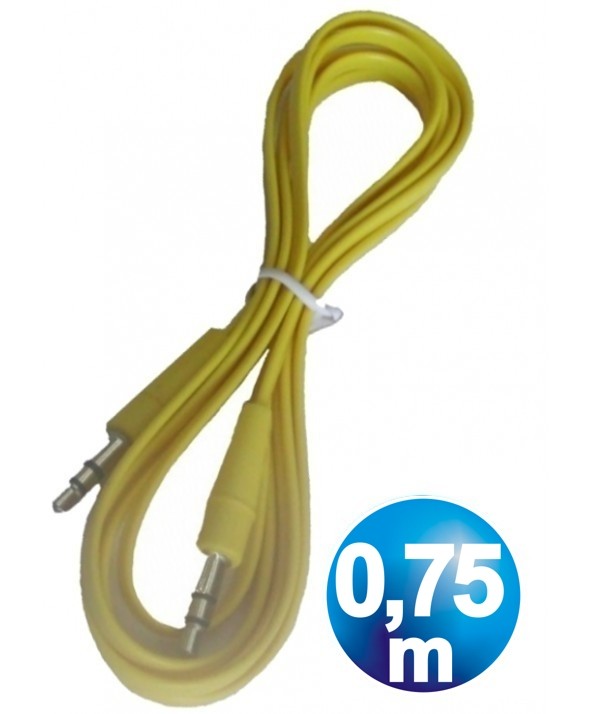 CONEXION JACK 3.5 mm M/M ST PLANO 0.75 m AMARILLO