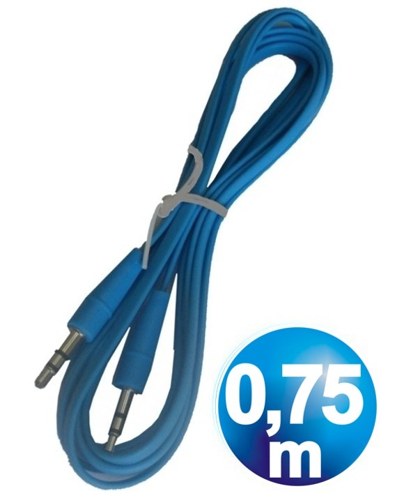 CONEXION JACK 3.5 mm M/M ST PLANO 0.75 m AZUL