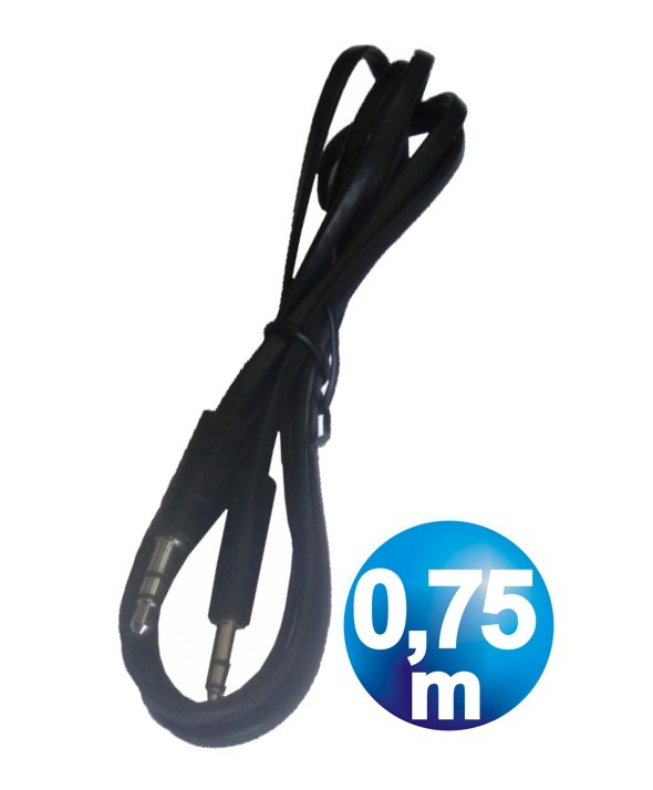 CONEXION JACK 3.5 mm M/M ST PLANO 0.75 m NEGRO