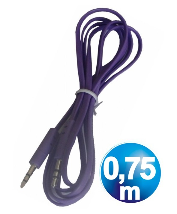 CONEXION JACK 3.5 mm M/M ST PLANO 0.75 m PURPURA