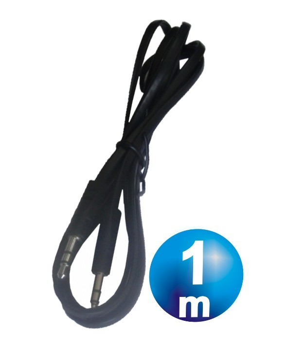 CONEXION JACK 3.5 mm M/M ST PLANO 1 m NEGRO