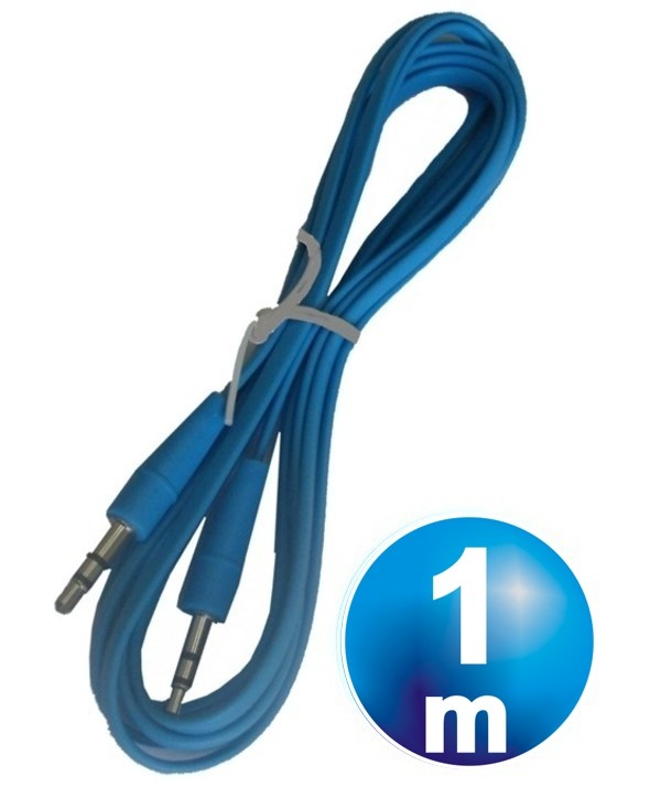 CONEXION JACK 3.5 mm M/M ST PLANO 1 m AZUL