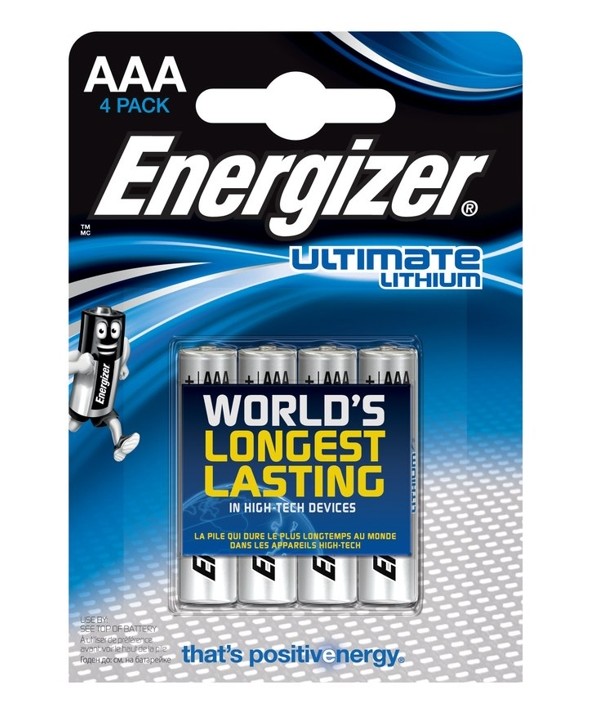 PILA LITHIUM LR-3 AAA ENERGIZER L92 BLISTER 4 UNIDADES