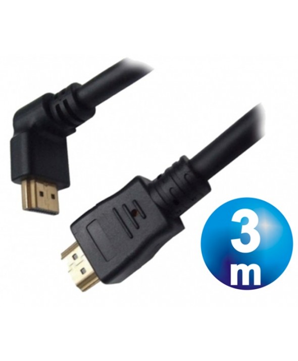 CONEXION HDMI M/M 30AWG CODO V1.4 CABLE 3 m