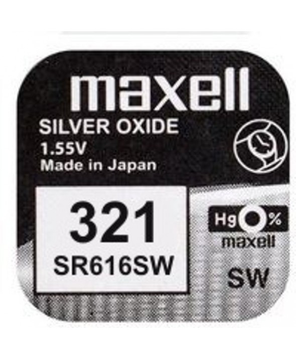 PILA Ox DE PLATA 1.55V (SR616SW) 321 MAXELL