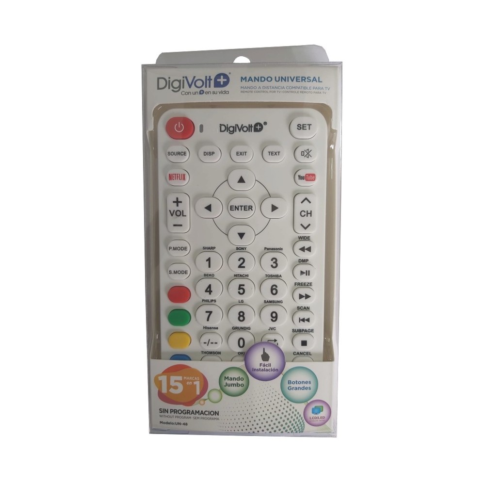 MANDO A DISTANCIA TV UNIVERSAL 11+1 UN-54 DIGIVOLT