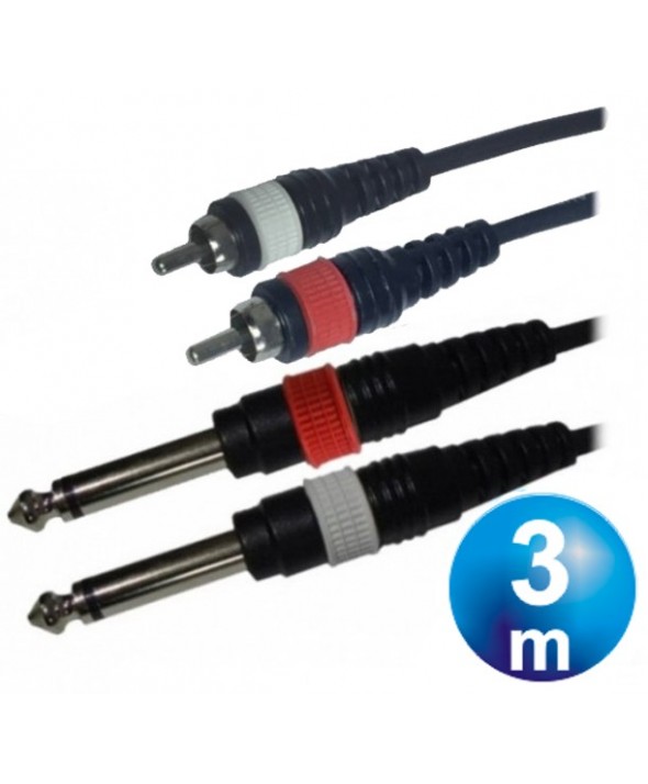 CONEXION 2 RCA/M A 2 JACK 6.3 M/MONO 3m