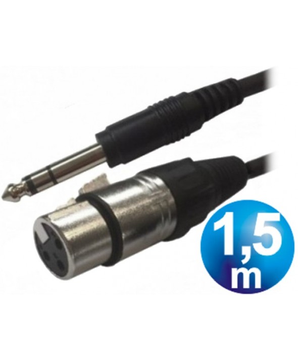 CONEXION JACK 6.3 MACHO STEREO A CANON HEMBRA 1.5 m