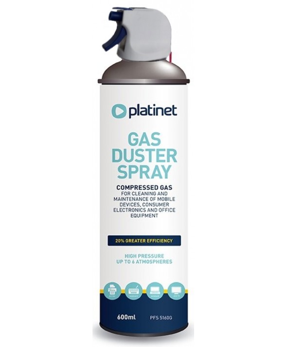 SPRAY AIRE COMPRIMIDO PLATINET CON PISTOLA 600 mL
