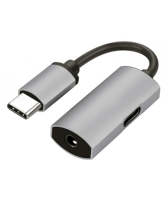 ADAPTADOR Usb "C" MACHO A JACK 3.5 mm AUDIO + ALIMENTACION PLATINET