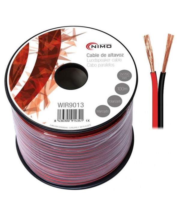 ROLLO 100m CABLE 2x1.5mm ROJO/NEGRO