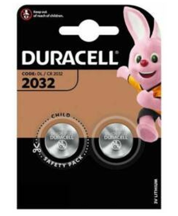 PILA LITIO CR2032 DURACELL BLISTER 2 UNIDADES