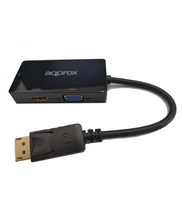 CONVERTIDOR PLAYPORT A HDMI/VGA/DVI 4K  APPROX