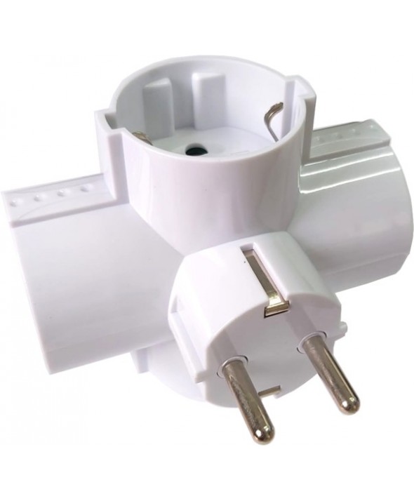 CLAVIJA CUADRUPLE CON TOMA DE TIERRA 10/16A 3680W