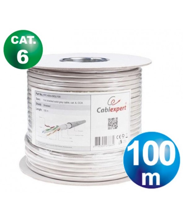 ROLLO 100 m CABLE TELEFONICO CAT.6 FTP RIGIDO