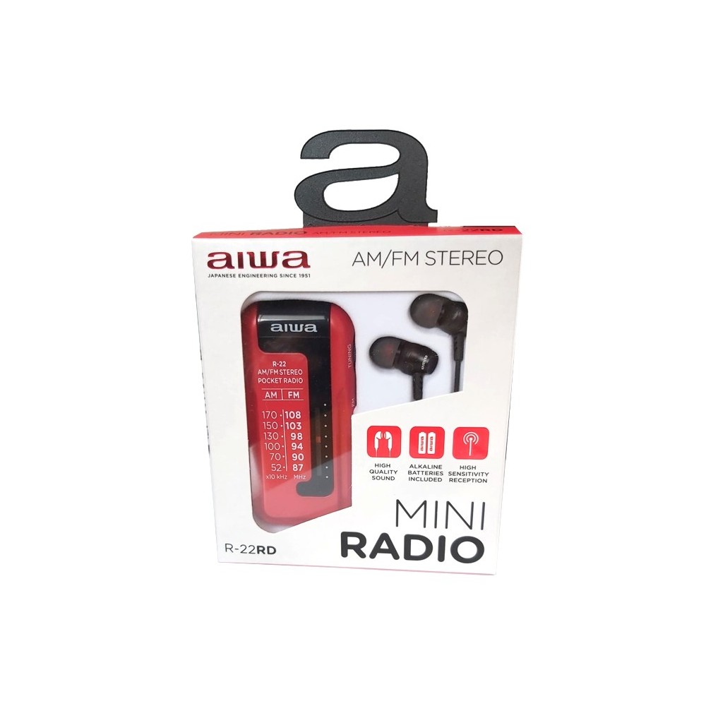 Radio De Bolsillo Aiwa Mini Pocket Radio AmFM R-22 Negro