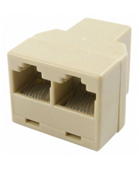 ADAPTADOR TELEFONICO 1M/2H RJ45 8p8c CAT.3 MARFIL