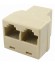 ADAPTADOR TELEFONICO 1M/2H RJ45 8p8c CAT.3 MARFIL