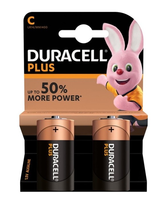 PILA ALCALINA LR14 DURACELL PLUS BLISTER 2 UNIDADES