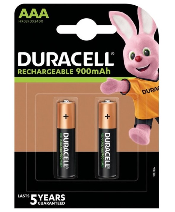 BATERIA RECARGABLE AAA 900 mAH DURACELL BLISTER 2