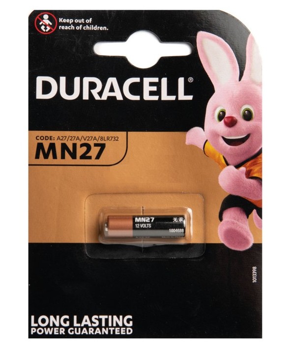 PILA ALCALINA MN27 27A 12V DURACELL BLISTER DE 1