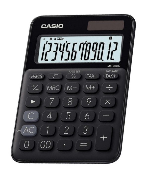 CALCULADORA SOBREMESA CASIO MS20UC NEGRA