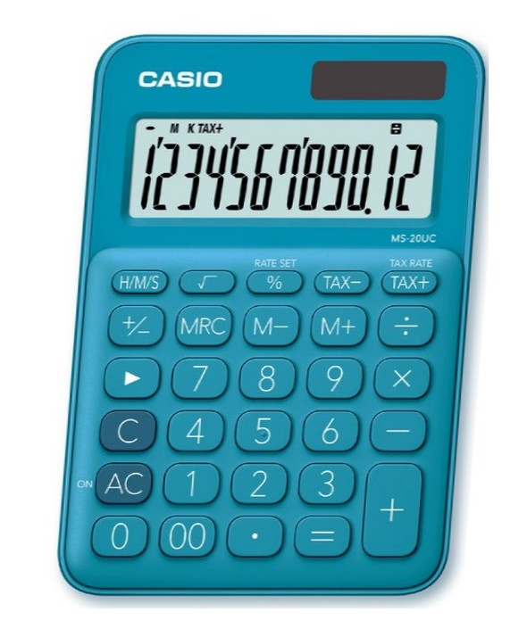 CALCULADORA SOBREMESA CASIO MS20UC AZUL