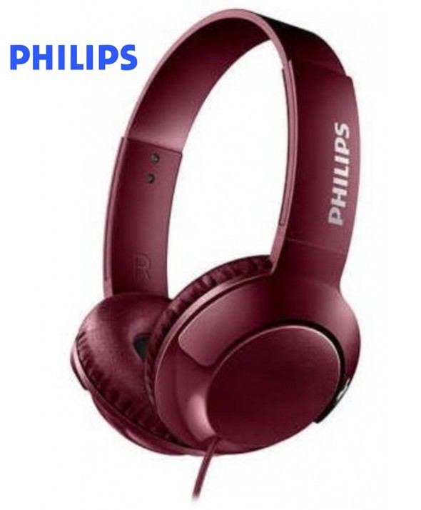 AURICULAR DIADEMA PHILIPS On-ear BASS+ ROJO