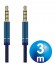 CONEXION JACK 4 CORTES 3.5 M / M CABLE 3 m AZUL NYLON