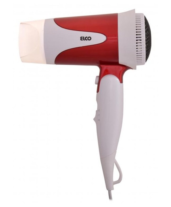 SECADOR PELO 1400W VIAJE PLEGABLE ROJO/GRIS ELCO 