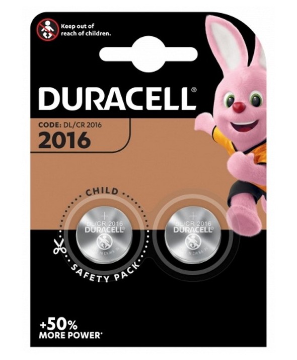 PILA LITIO CR2016 DURACELL BLISTER 2 UNIDADES